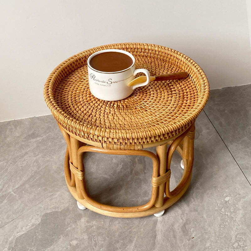 Boho Rattan Wood Coffee Table