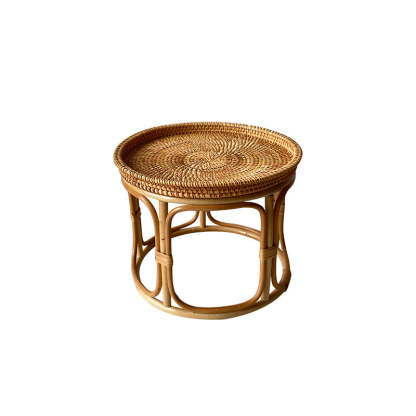 Boho Rattan Wood Coffee Table
