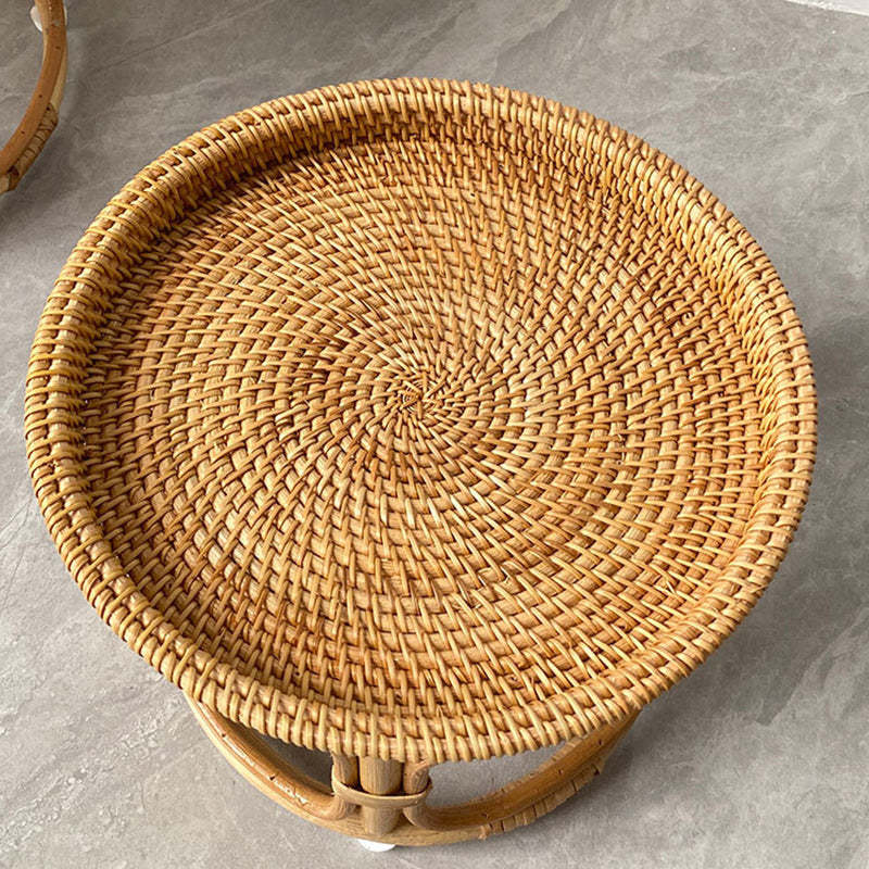 Boho Rattan Wood Coffee Table