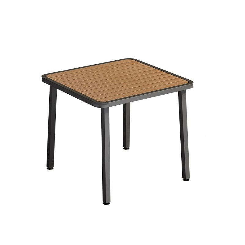 Minimalist Slat Top Iron Dining Table