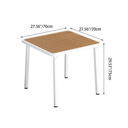Minimalist Slat Top Iron Dining Table