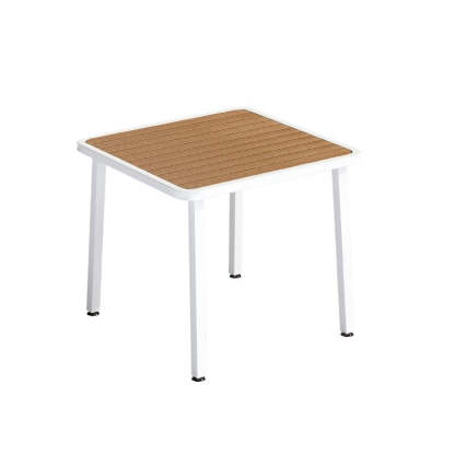 Minimalist Slat Top Iron Dining Table