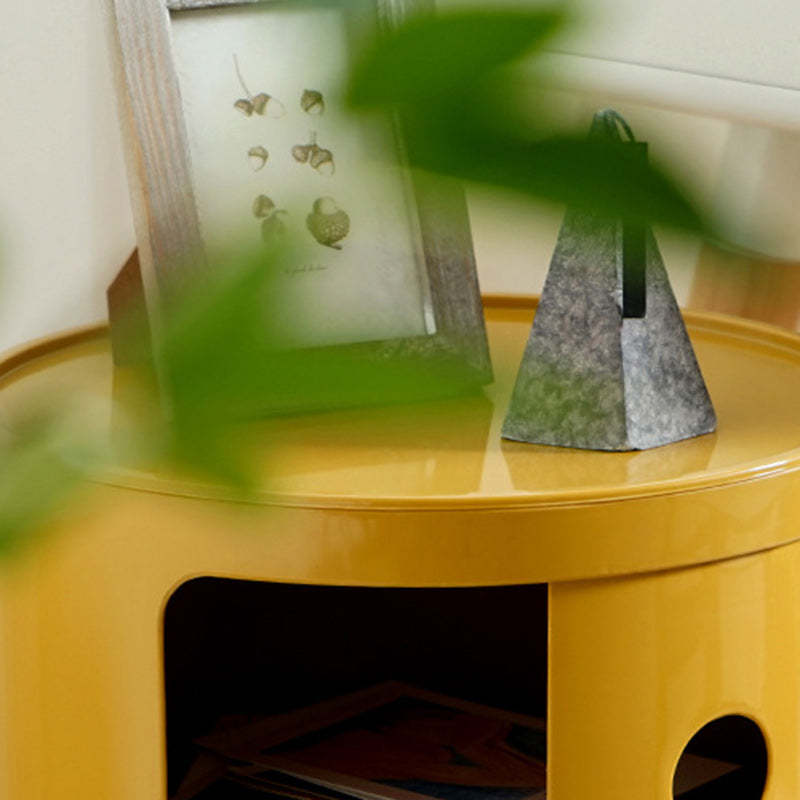 Scandinavian Round Plastic 3-Drawer Nightstand