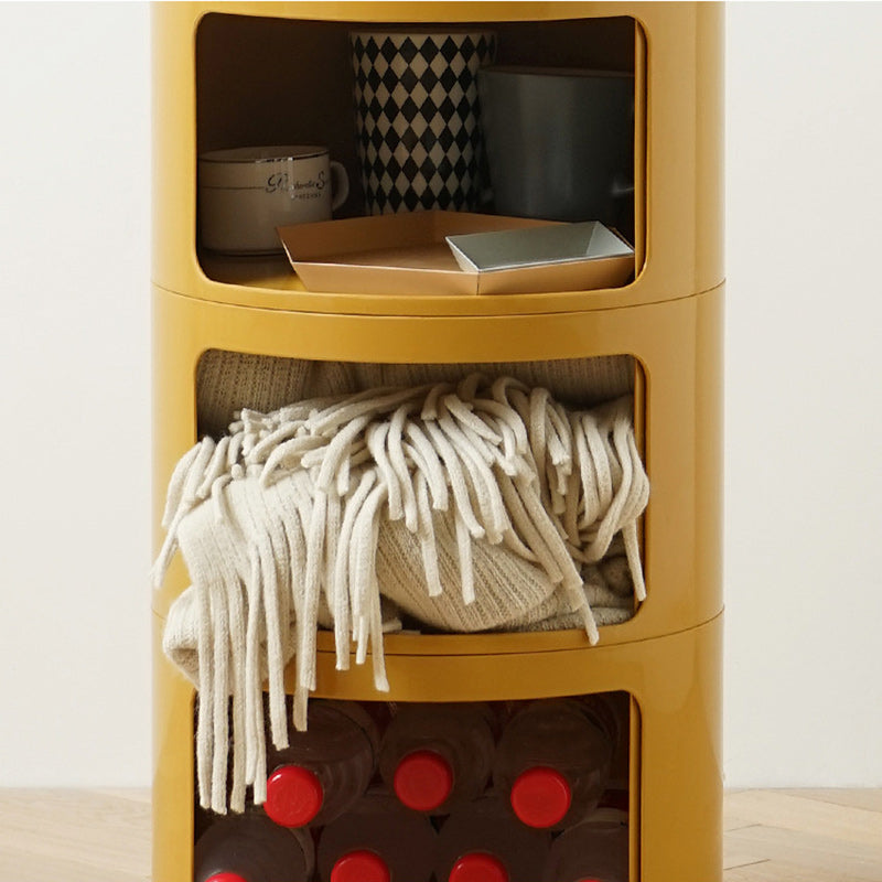 Scandinavian Round Plastic 3-Drawer Nightstand