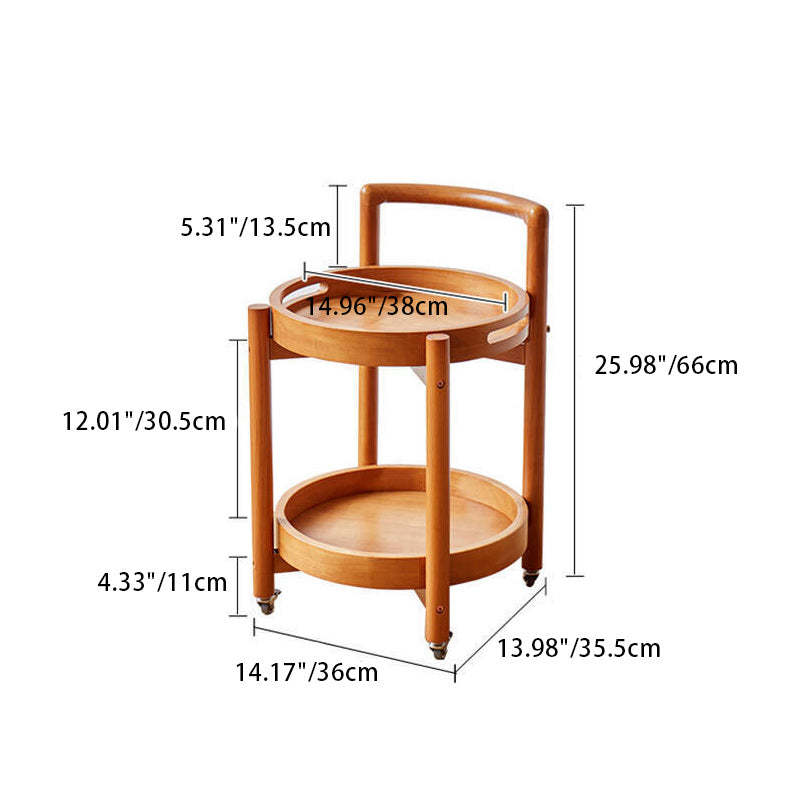 Vintage Wood 2-Tier End Table Casters