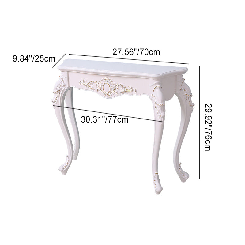 European Wood Arc Carved Console Table — Gold