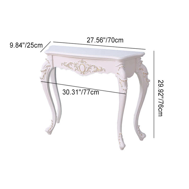 European Wood Arc Carved Console Table — Gold