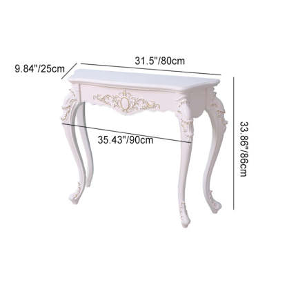 European Wood Arc Carved Console Table — Silver