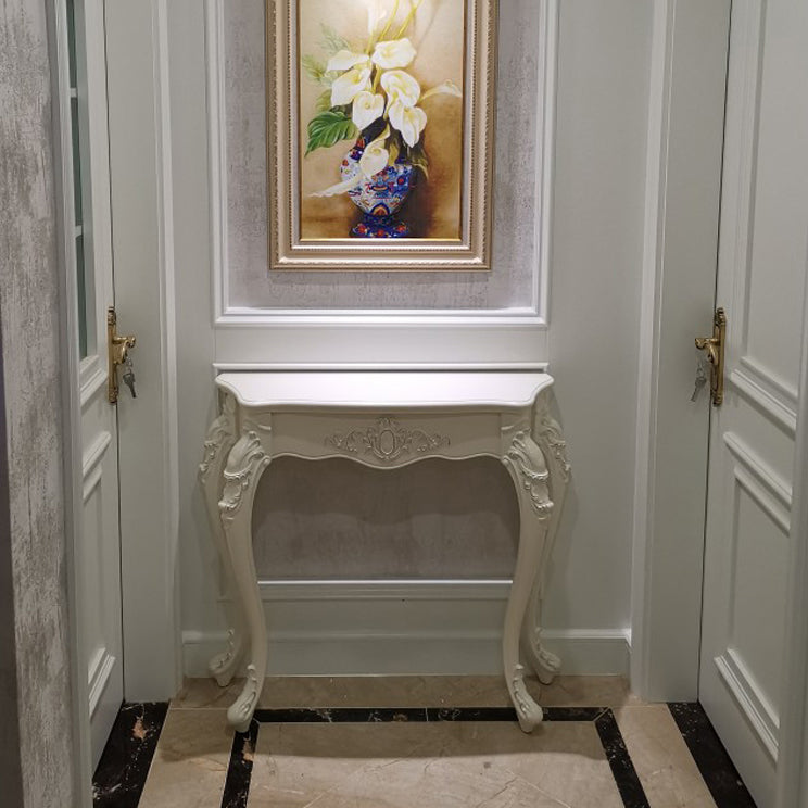 European Wood Arc Carved Console Table — Gold