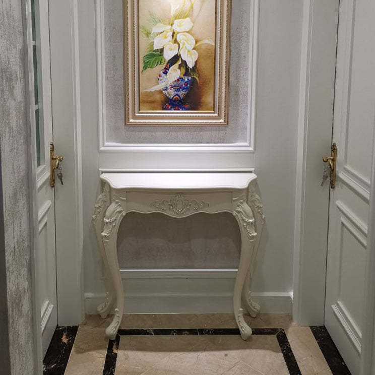 European Wood Arc Carved Console Table — Gold
