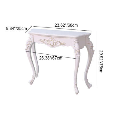 European Wood Arc Carved Console Table — Silver