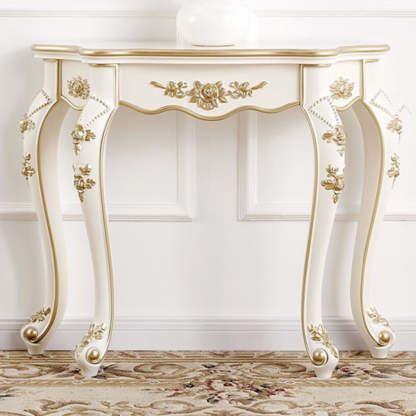 European Carved Wood Console Table