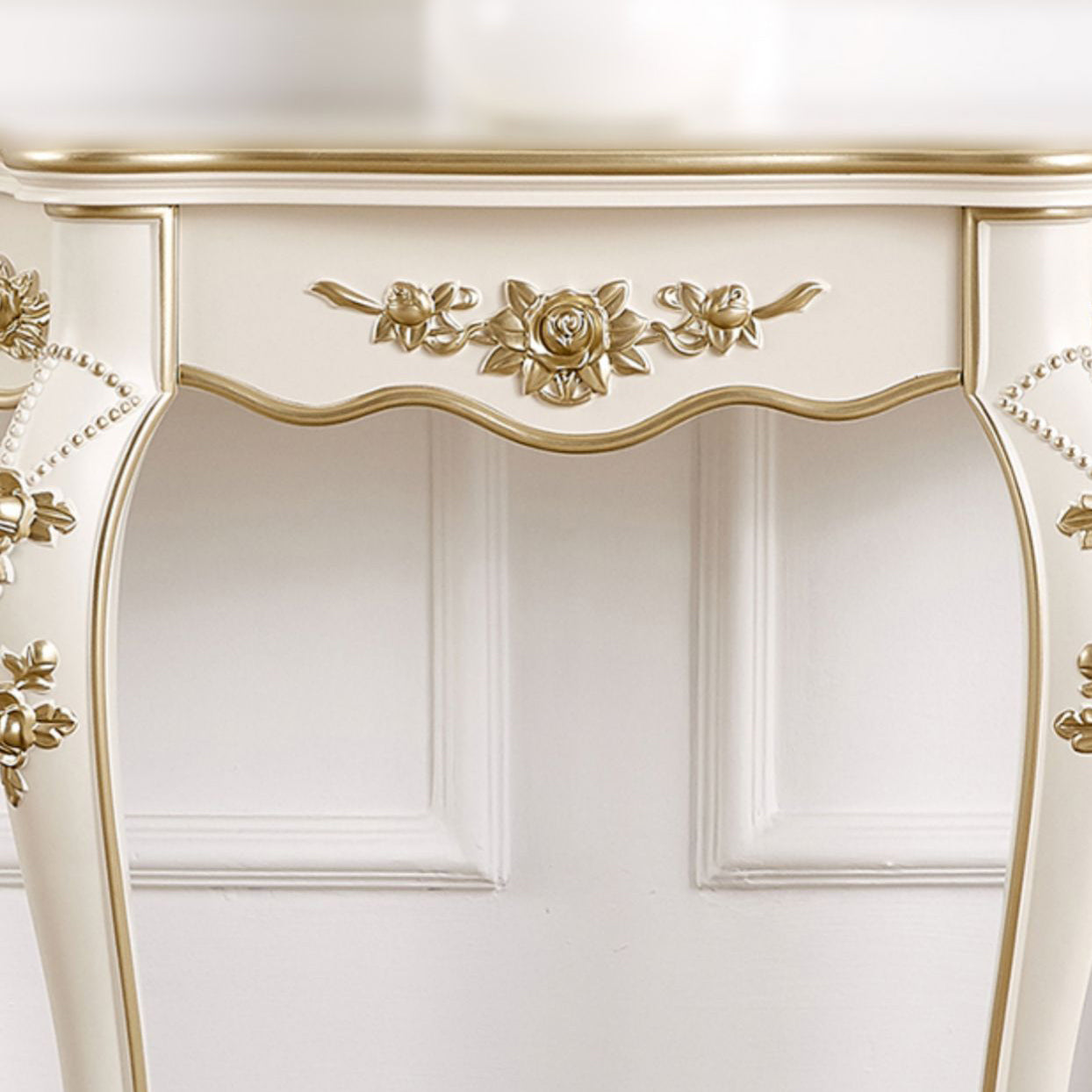 European Carved Wood Console Table