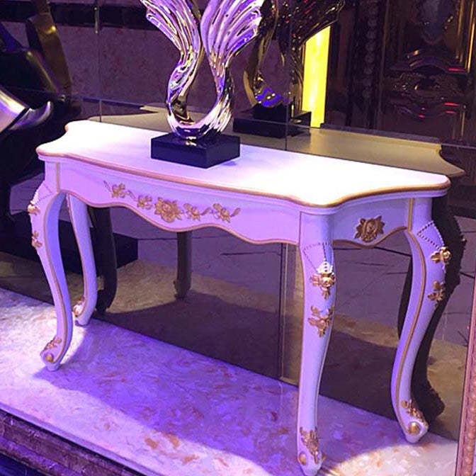 European Carved Wood Console Table