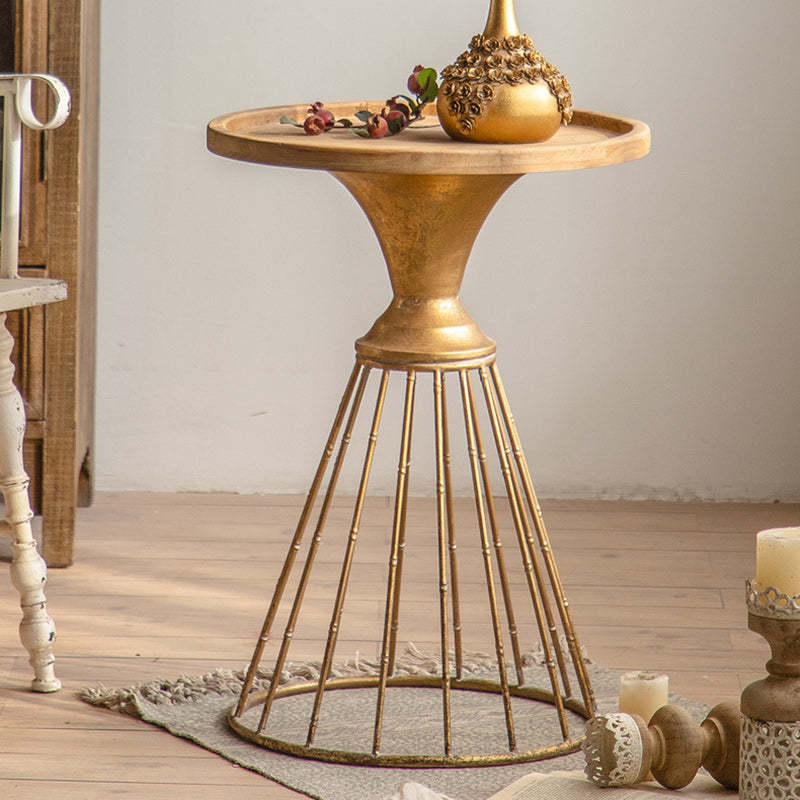 Japanese Wood Tray Iron Base Coffee Table