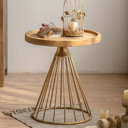 Japanese Wood Tray Iron Base Coffee Table
