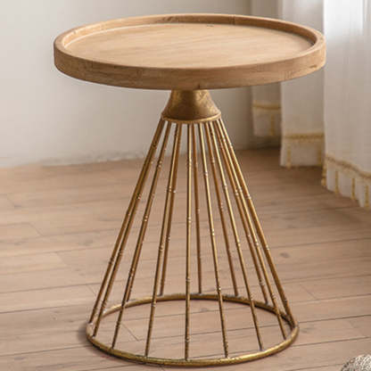 Japanese Wood Tray Iron Base Coffee Table
