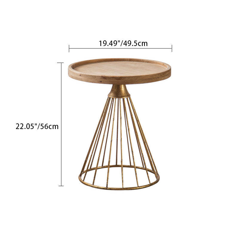 Japanese Wood Tray Iron Base Coffee Table