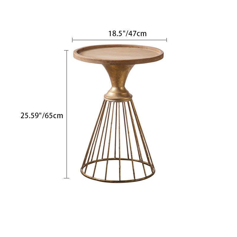 Japanese Wood Tray Iron Base Coffee Table