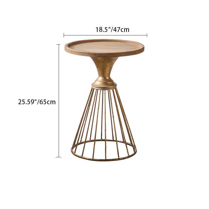 Japanese Wood Tray Iron Base Coffee Table