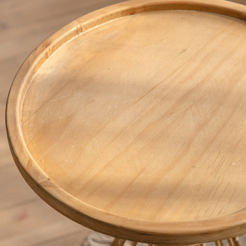 Japanese Wood Tray Iron Base Coffee Table