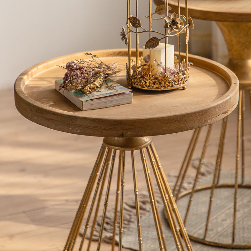Japanese Wood Tray Iron Base Coffee Table