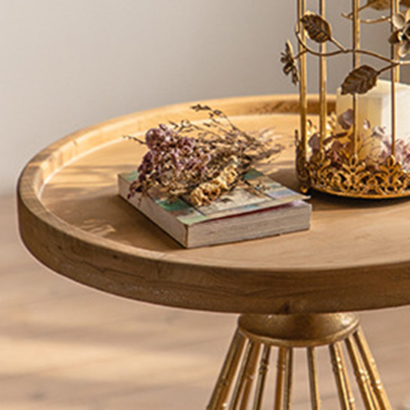 Japanese Wood Tray Iron Base Coffee Table