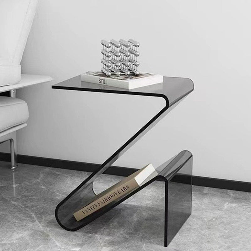 Nordic Acrylic Z-Shape Storage End Table — Transparent