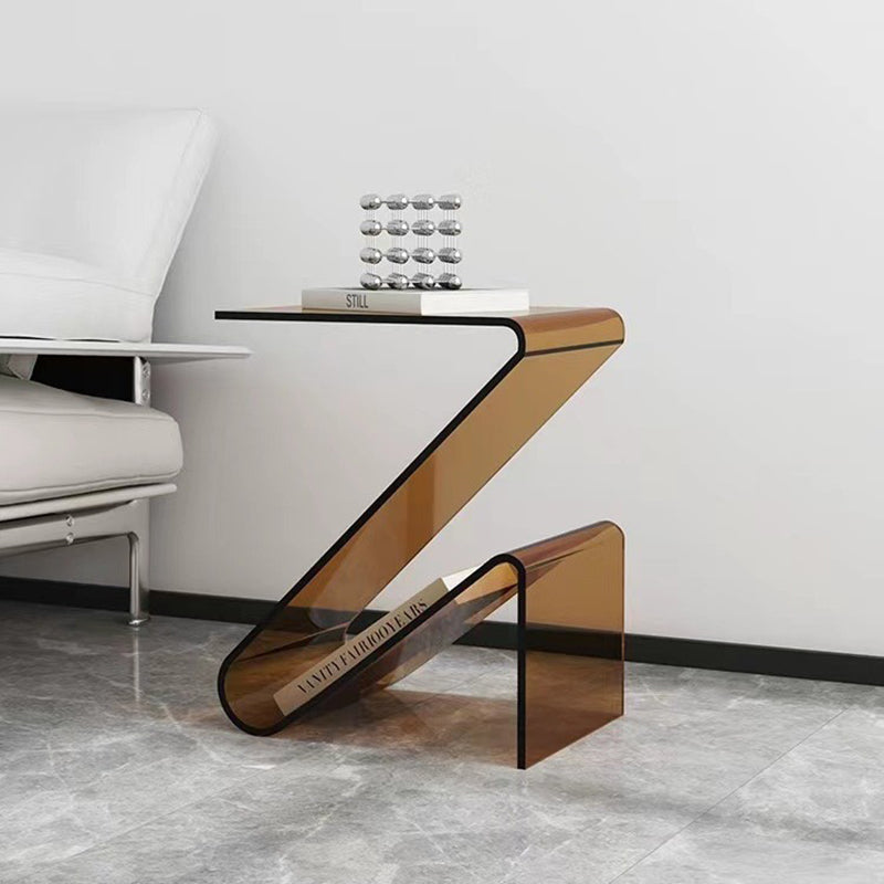 Nordic Acrylic Z-Shape Storage End Table — Orange