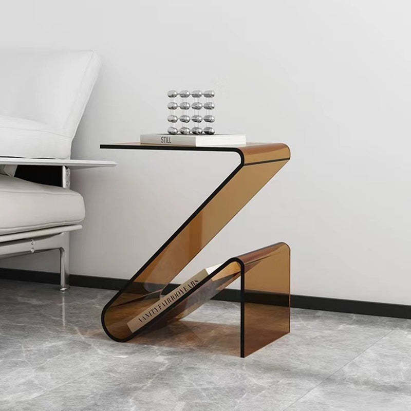 Nordic Acrylic Z-Shape Storage End Table — Orange