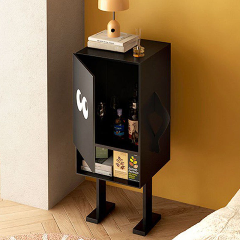 Creative 2-cabinet robot black iron nightstands, Lighom