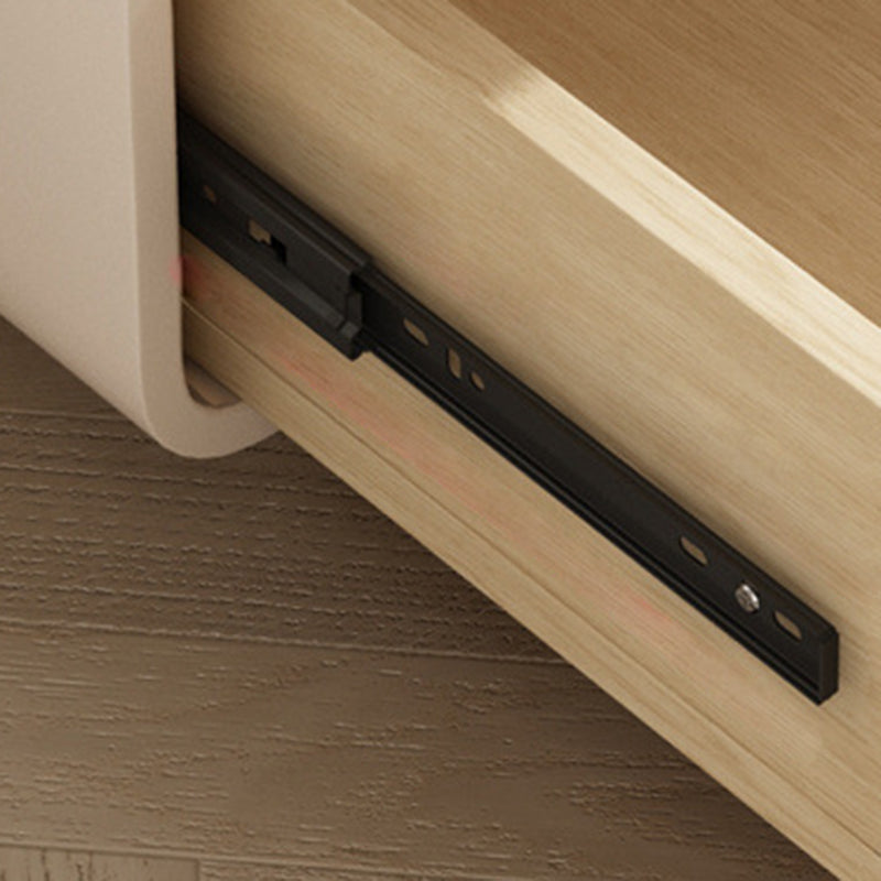 Scandinavian Microfiber Leather Nightstand — Dark Gray + White