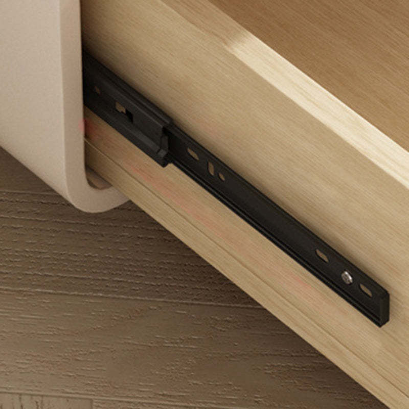 Scandinavian Microfiber Leather Nightstand — Dark Gray + White