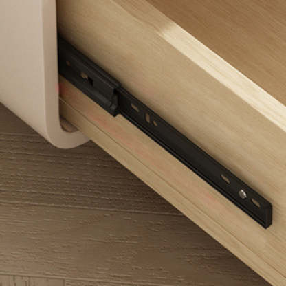Scandinavian Microfiber Leather Nightstand — Dark Gray + White