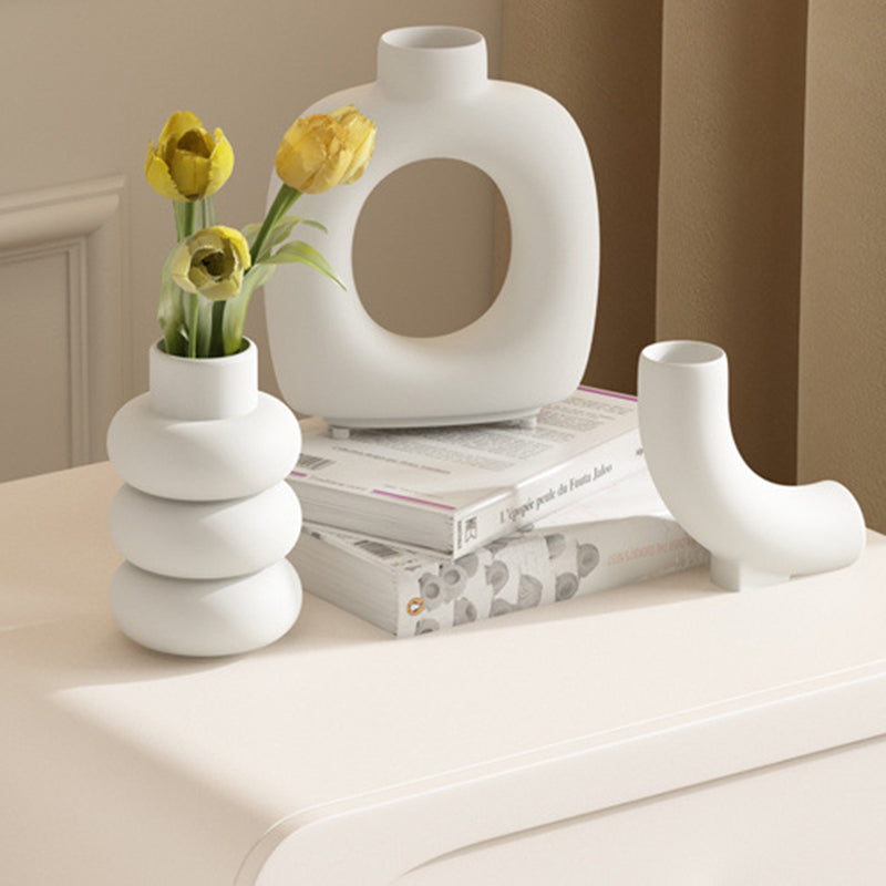 Scandinavian Microfiber Leather Nightstand — Orange + White