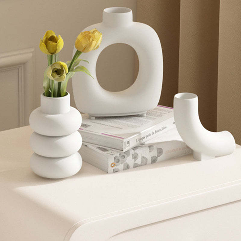 Scandinavian Microfiber Leather Nightstand — Orange + White
