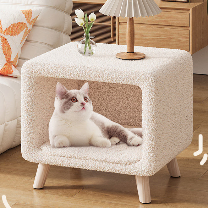 Traditional 1-cabinet wool wood glass linen nightstands