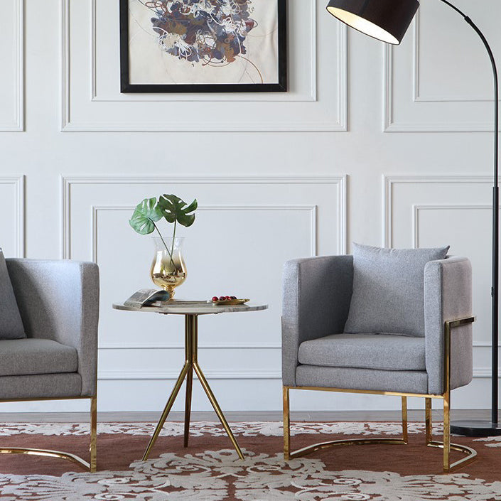 Nordic Marble Steel Tripod End Table