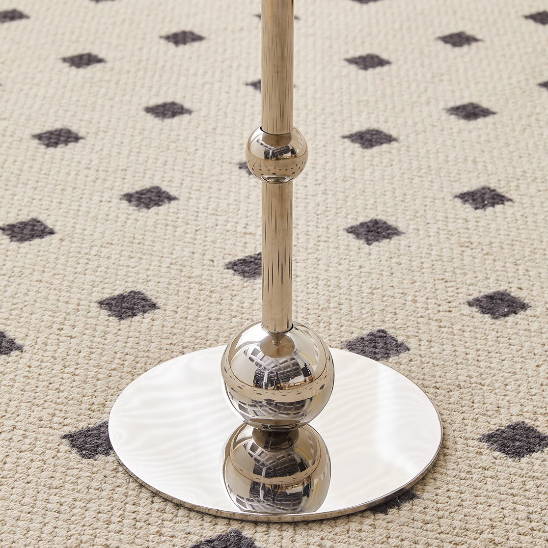 Nordic Glass Top Steel Base End Table