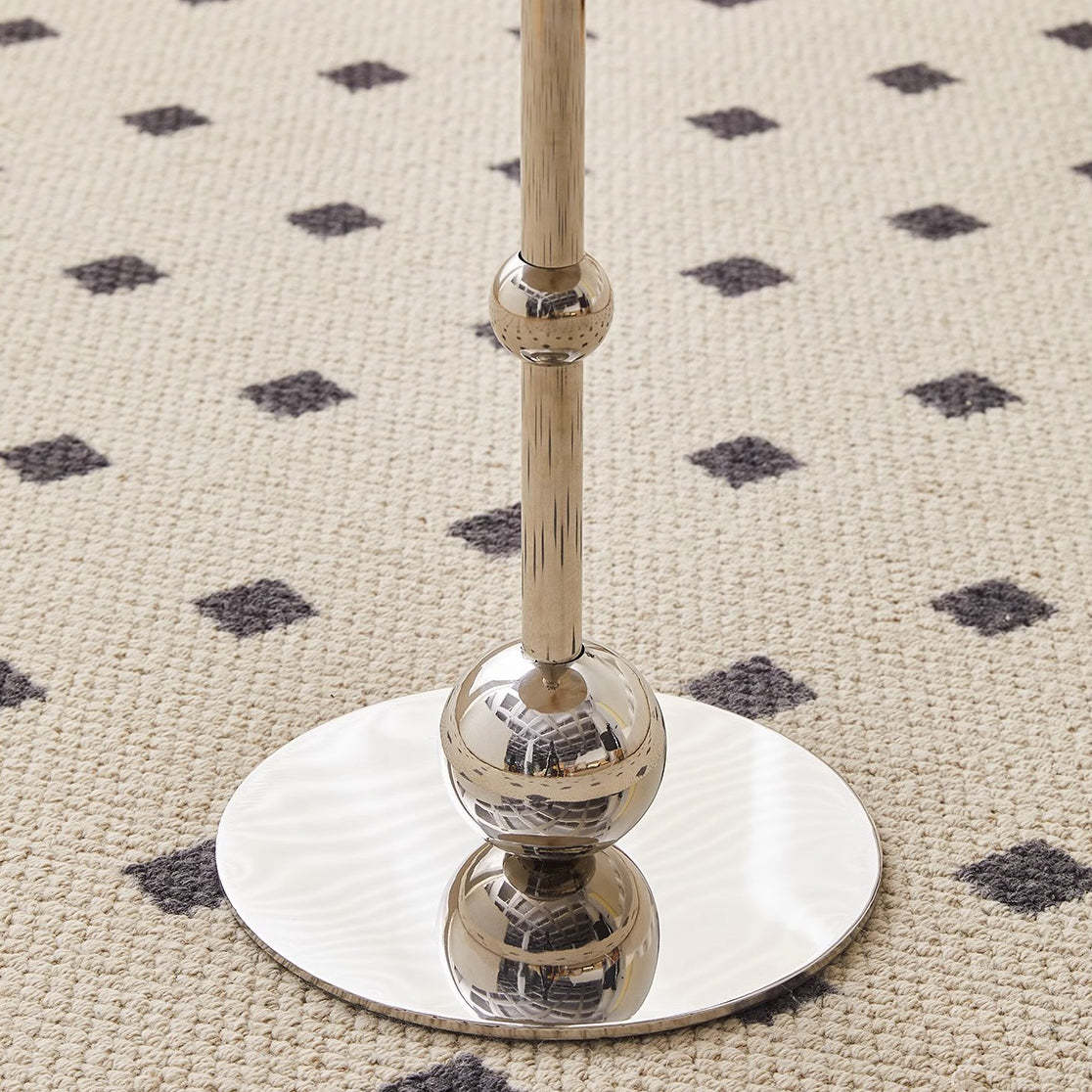 Nordic Glass Top Steel Base End Table