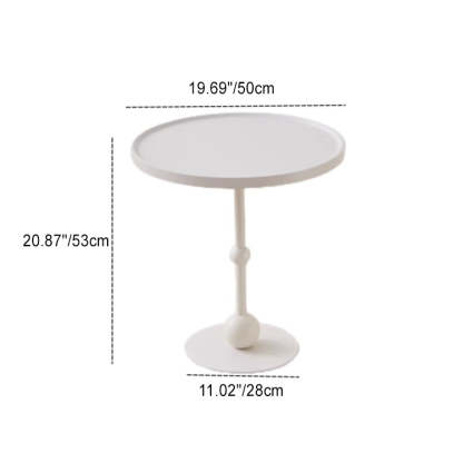 Nordic Glass Top Steel Base End Table — Brown Table Top + White Iron Base