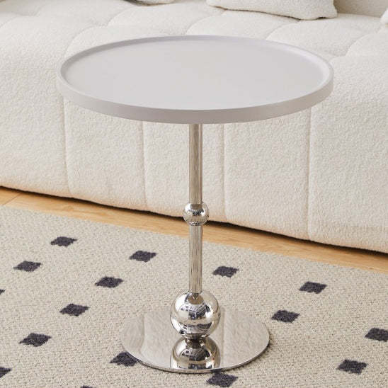 Nordic Glass Top Steel Base End Table