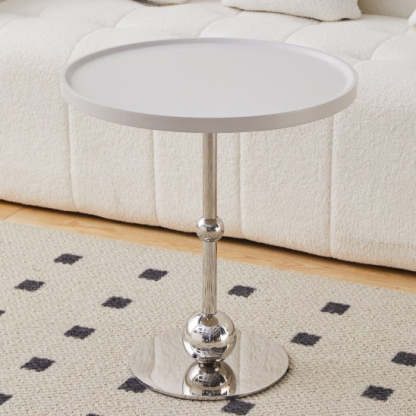 Nordic Glass Top Steel Base End Table