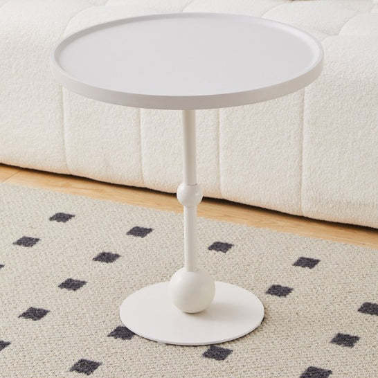 Nordic Glass Top Steel Base End Table