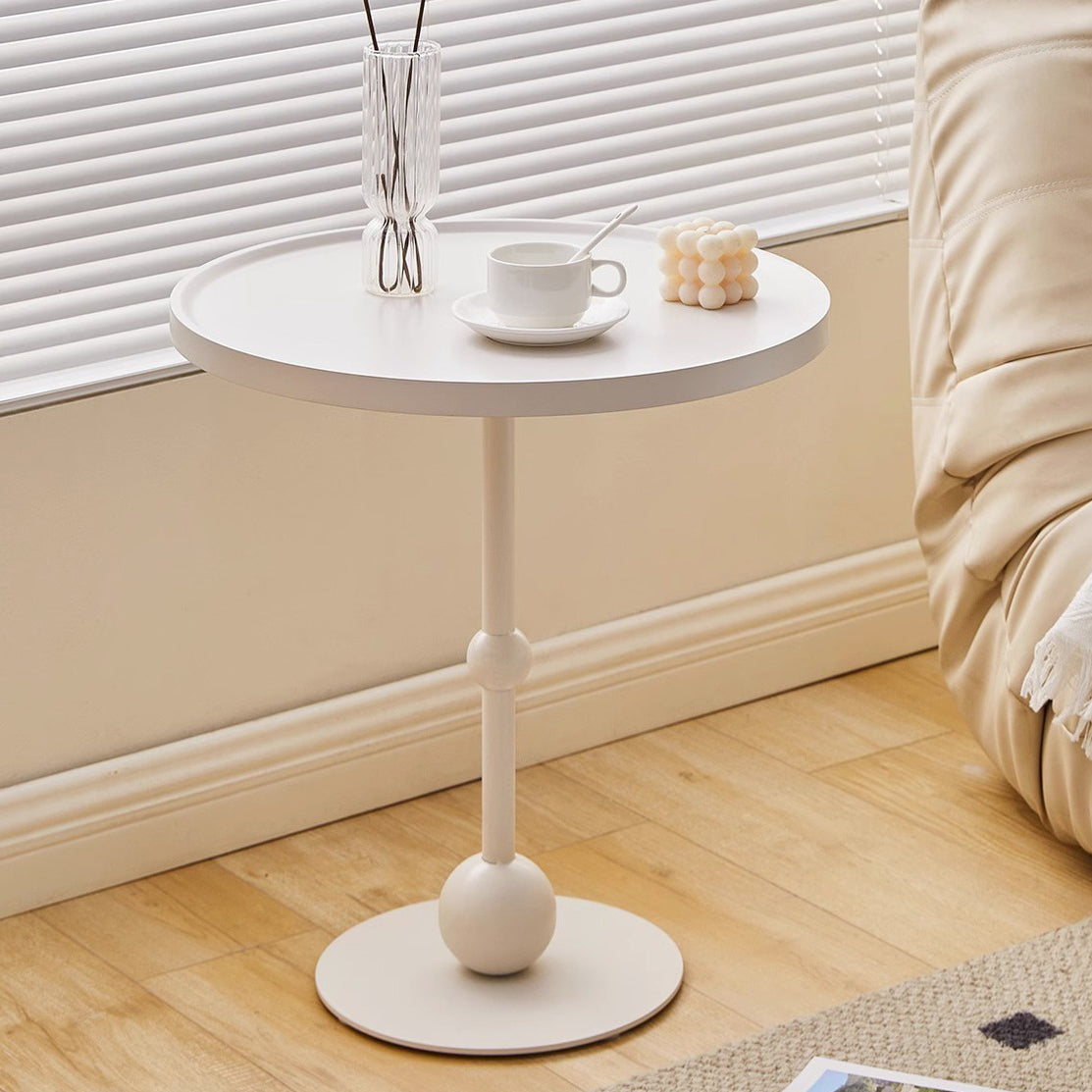 Nordic Glass Top Steel Base End Table