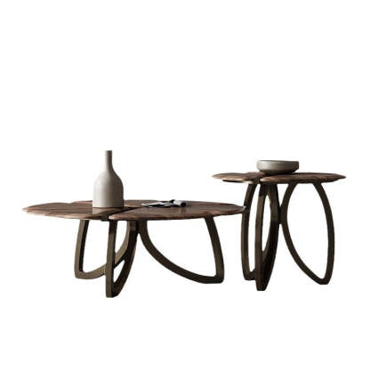 Retro Black Walnut Petal Coffee Table