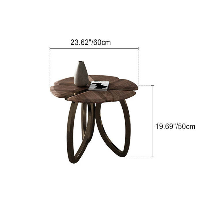 Retro Black Walnut Petal Coffee Table