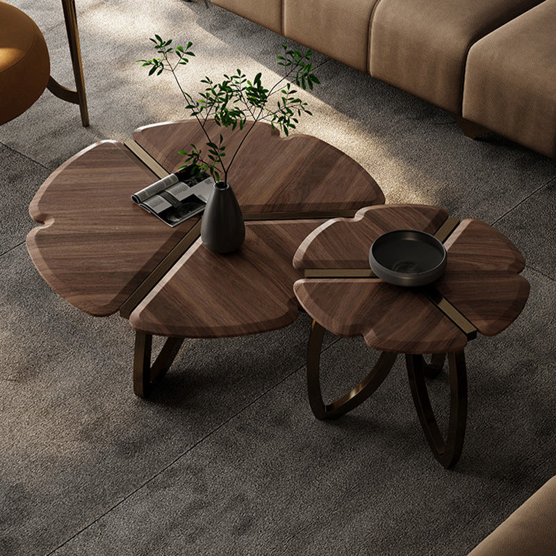 Retro Black Walnut Petal Coffee Table