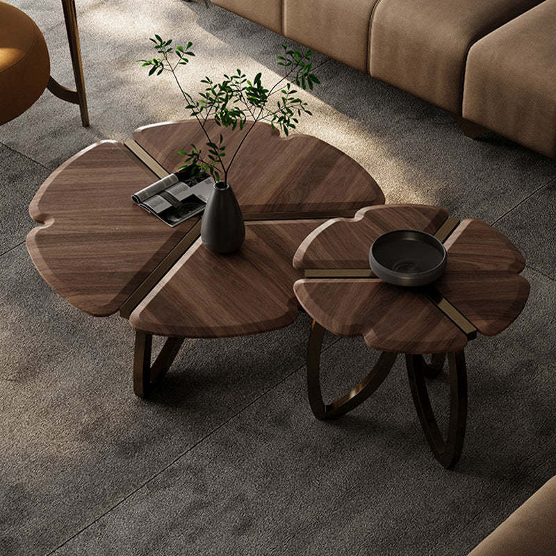Retro Black Walnut Petal Coffee Table