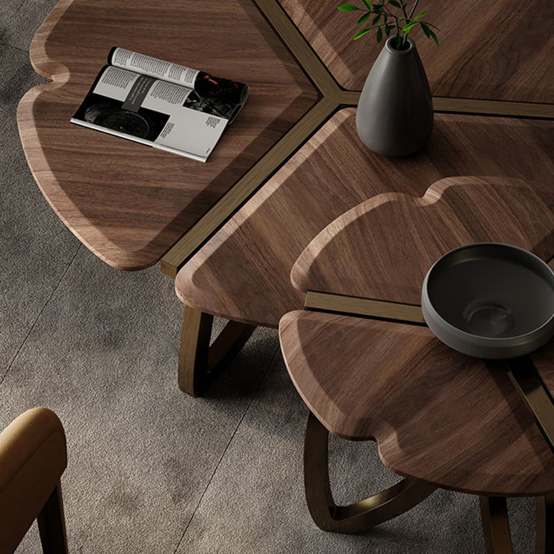 Retro Black Walnut Petal Coffee Table